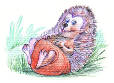 Funny hedgehog clipart