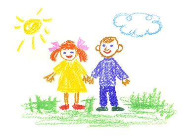 Girl and boy clipart