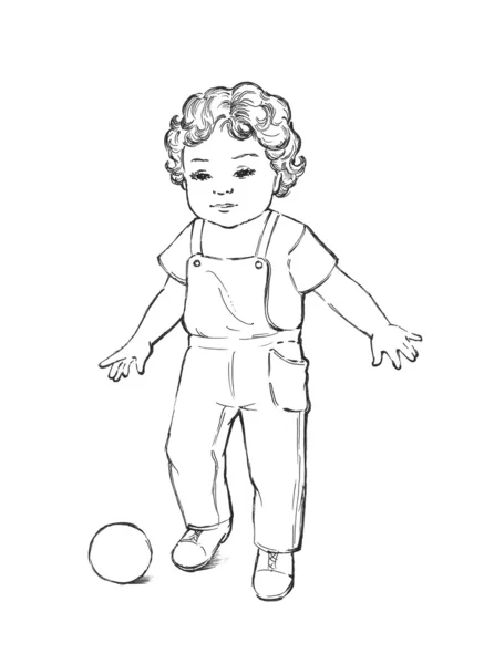 Barn med boll — Stockfoto