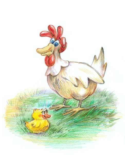 Κότα με μωρό πάπια — Φωτογραφία Αρχείου