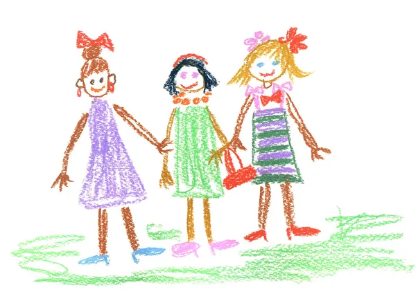 三个小女孩 — 图库照片