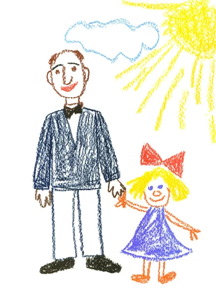 Папа и дочь — стоковое фото