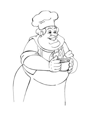 Fat cook clipart