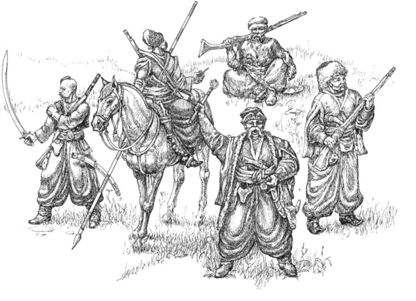 Ilustração cossacos — Fotografia de Stock