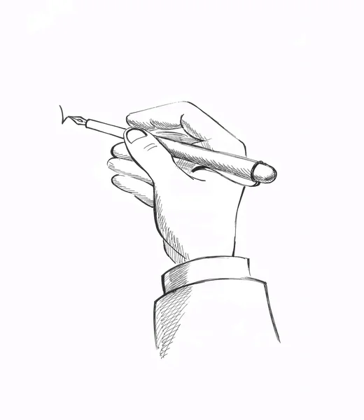 Hand med penna — Stockfoto