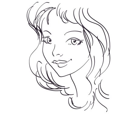 Cute girl portrait clipart