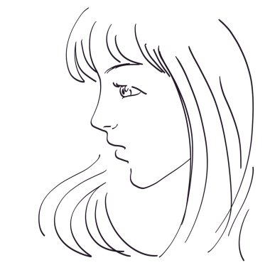 Beautiful woman sketch clipart