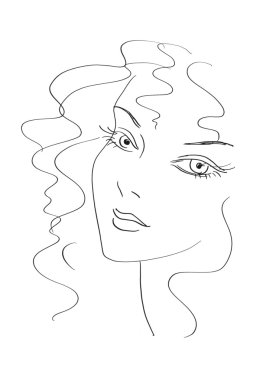 Beautiful woman sketch clipart