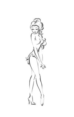 Pretty woman sketch clipart