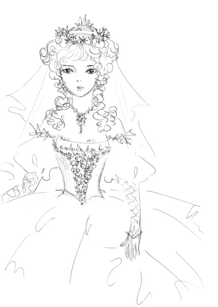 Beautiful bride sketch — Stock Photo, Image