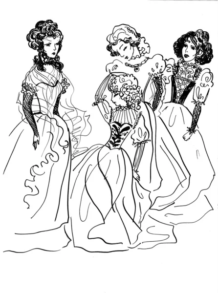 Grupo de señoras nobles . —  Fotos de Stock