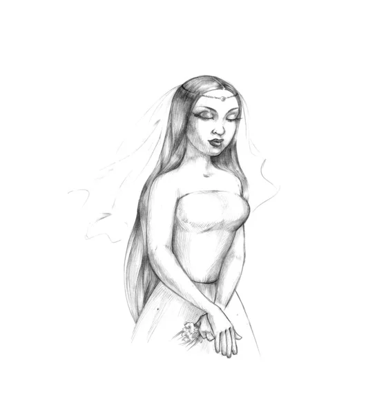 Young bride illustration — Stock Photo, Image