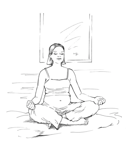 Pregnant woman in meditation — Stock Photo, Image