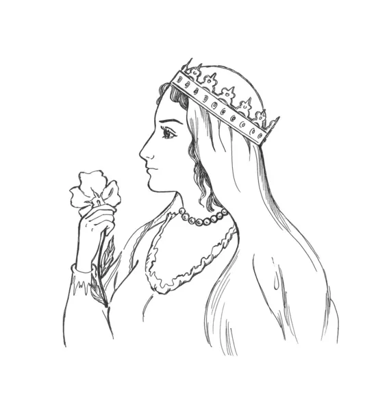 Dame met een bloem — Stockfoto