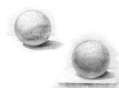 Eğitim çizim alçı sphere