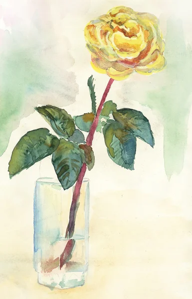 Rosa de aquarela — Fotografia de Stock