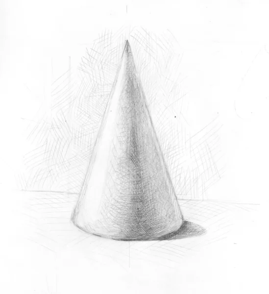 Cone educational sketch — Zdjęcie stockowe