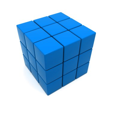 Blue cubic structure clipart