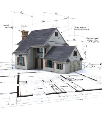 Aerial view of housing project clipart