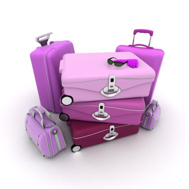 Elegant woman baggage clipart