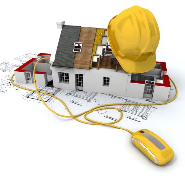 Construction site in yellow clipart