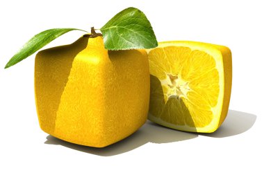 Cubic lemon close up clipart