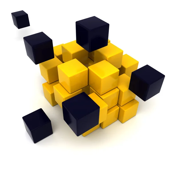 Жовтий і чорний кубічний фон — стокове фото