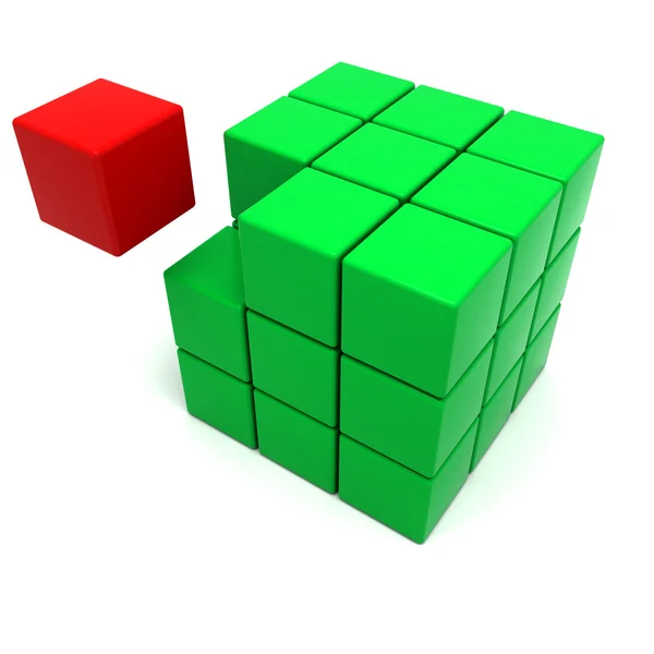 Cube Missing piece — Stock Photo, Image