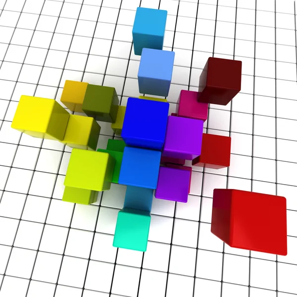 Cubos y cuadrados — Foto de Stock