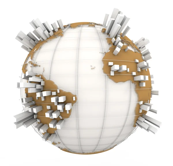 Earth Graph in brown and white — Stock Photo, Image