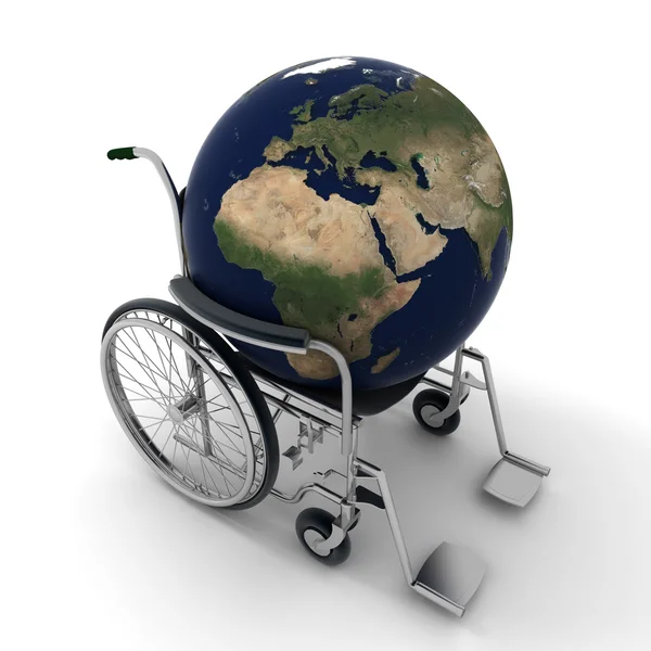 Γη με αναπηρικό καροτσάκι — Φωτογραφία Αρχείου
