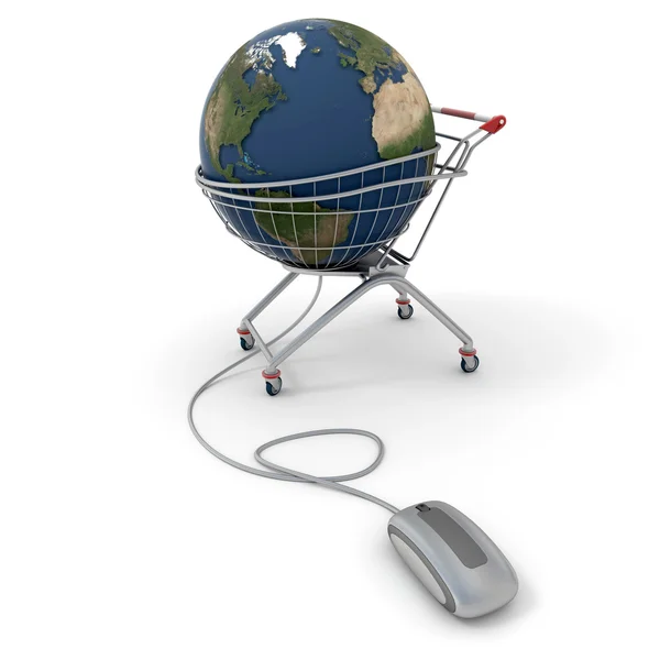 Globala onlineshopping — Stockfoto