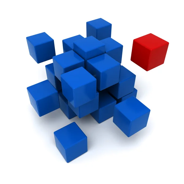 Red and blue cubic background — Stock Photo, Image