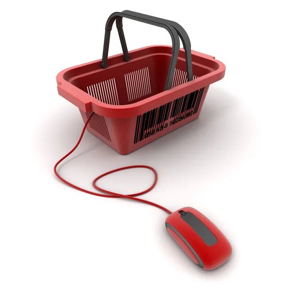 Röd online shopping — Stockfoto