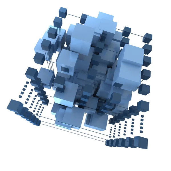 Абстрактный синий кубический фон — стоковое фото