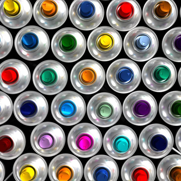 Vista aérea de latas de aerossol — Fotografia de Stock