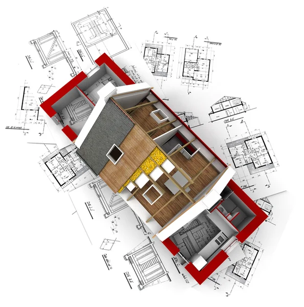 Vue aérienne du projet de logement — Photo