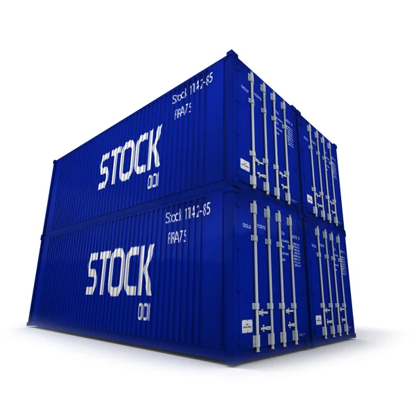 Blå lastcontainrar — Stockfoto