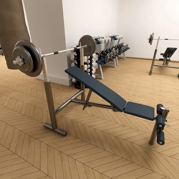 Weight bench at the gym — Stock Photo, Image