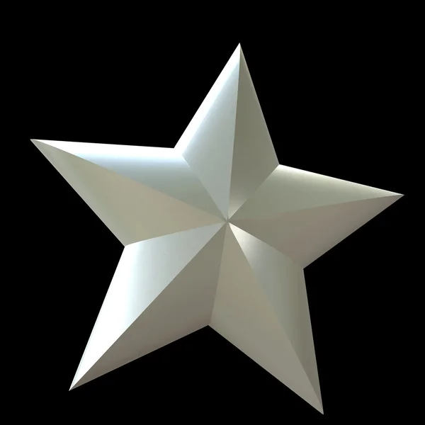 Біла зірка на чорному тлі — стокове фото