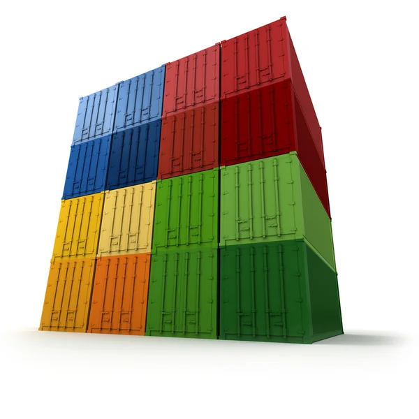Block aus gestapelten Frachtcontainern — Stockfoto