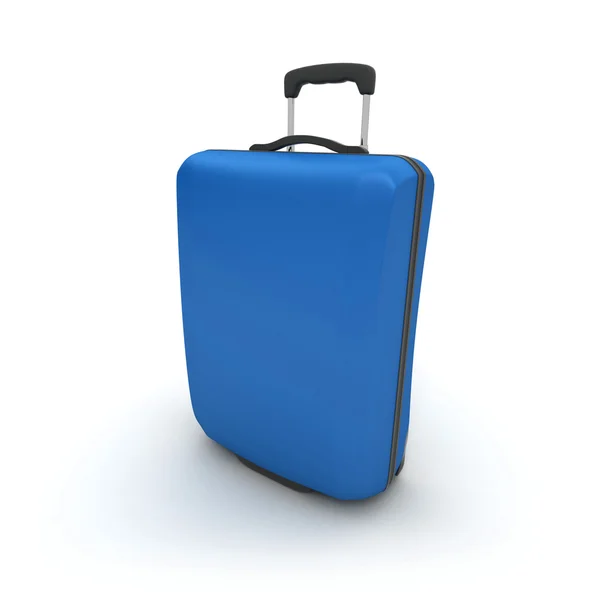 Синій візки чемодан — стокове фото