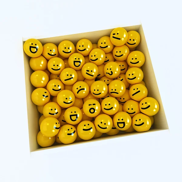 Krabice emoce ikony — Stock fotografie