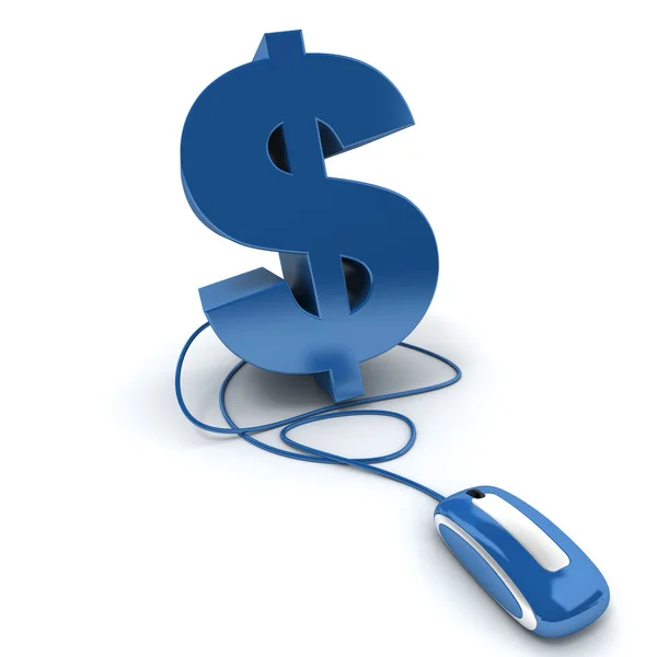 Blaues Online-Geld — Stockfoto