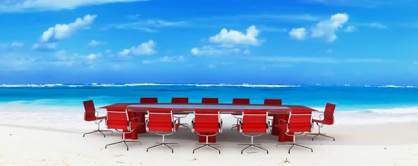 Sala de reuniones en una playa tropical — Foto de Stock