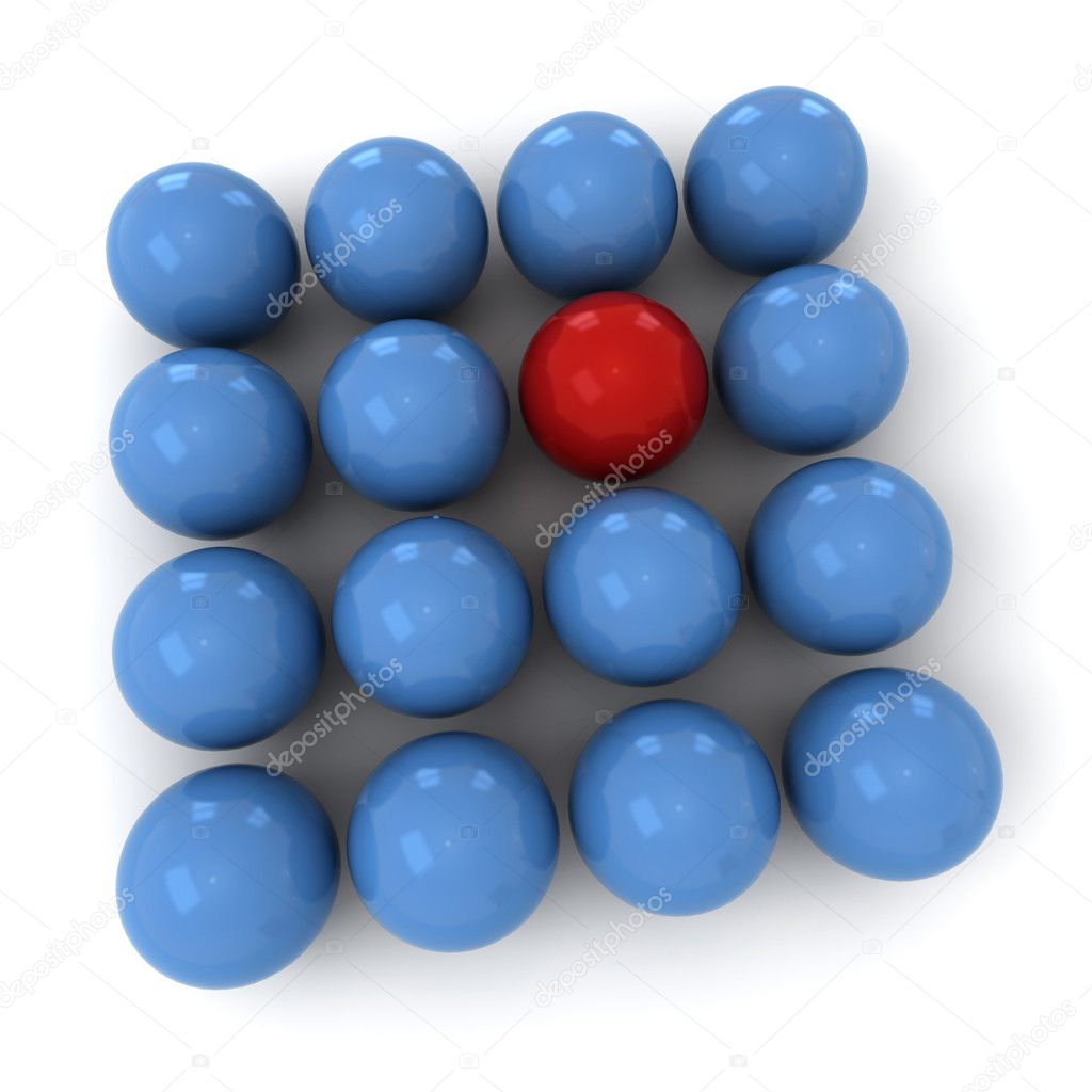 Blue and red billiard balls square