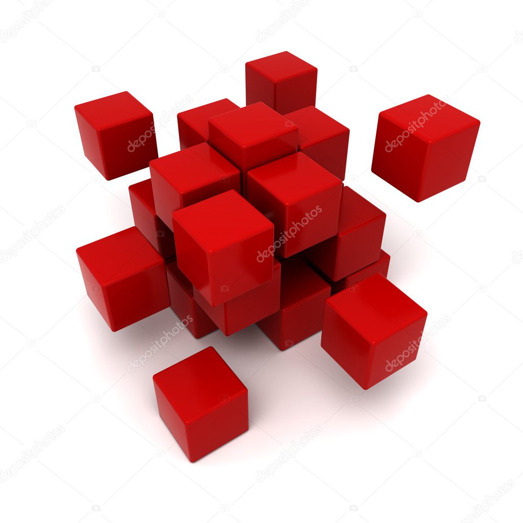 Red cubic background