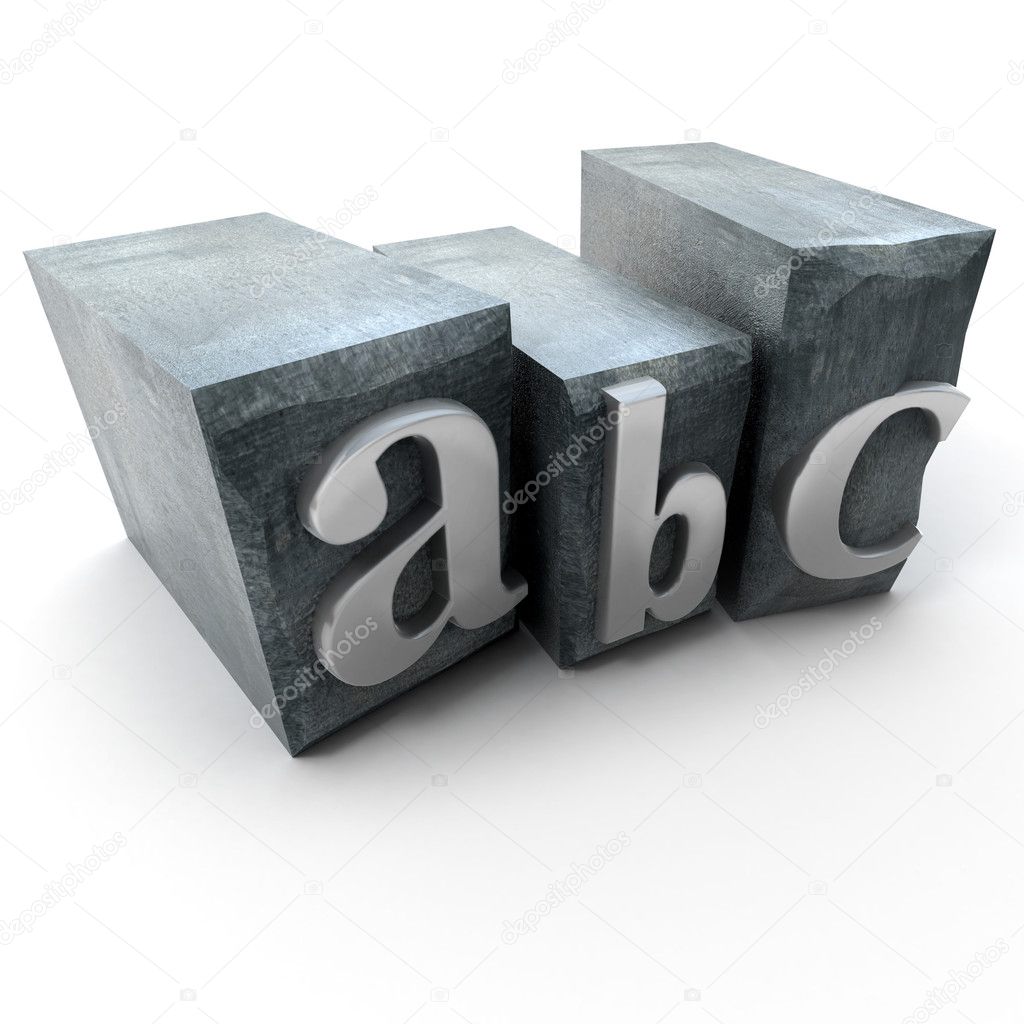 Alphabet in print letter cases