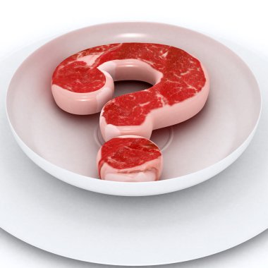 Beef question mark close-up clipart