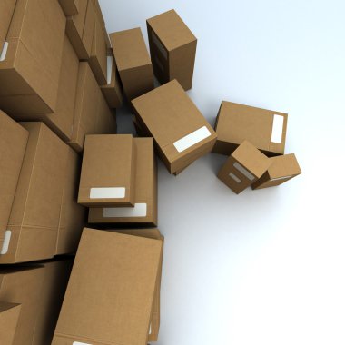 Aerial view of a heap of packages 2 clipart